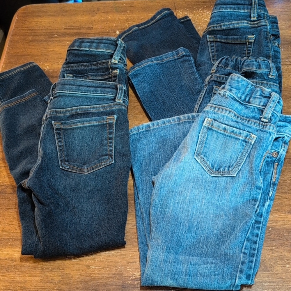 5 Pair Assorted Girls Jeans Size5 &C